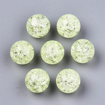 Transparent Crackle Acrylic Round Beads Strands X-CCG-R002-12mm-07-1