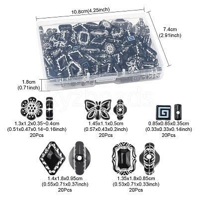 100Pcs 5 Styles Opaque Acrylic Beads OACR-FS0002-06-1
