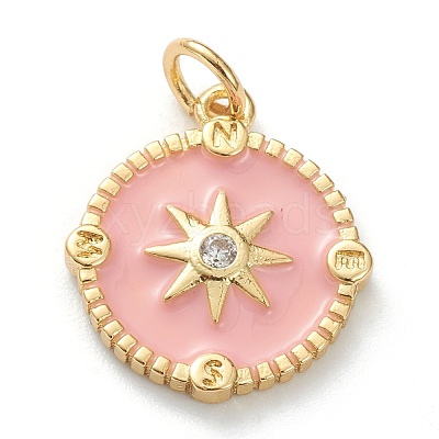 Brass Micro Pave Cubic Zirconia Pendants ZIRC-P200-14B-G-1