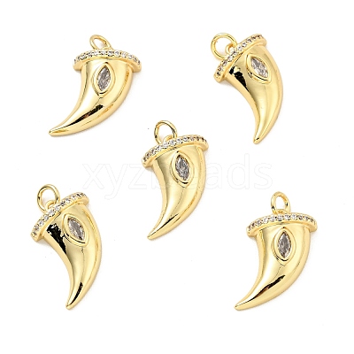 Brass Micro Pave Cubic Zirconia Pendants KK-E015-29G-1