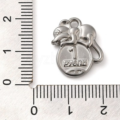 304 Stainless Steel Pendants STAS-M070-08P-1