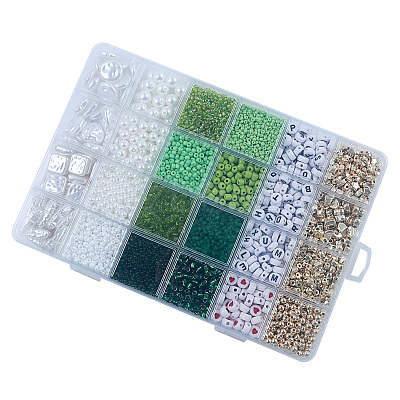 DIY 24 Style Acrylic & ABS Beads Jewelry Making Finding Kit DIY-NB0012-02E-1