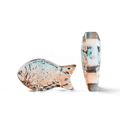 Transparent Spray Painted Glass Beads GLAA-I050-10D-1