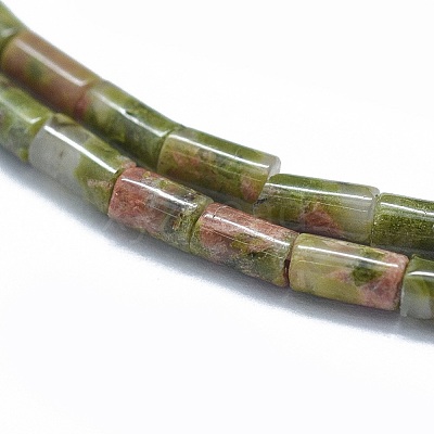 Natural Unakite Beads Strands G-F631-B01-1