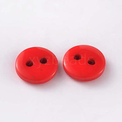 2-Hole Flat Round Resin Sewing Buttons for Costume Design BUTT-E119-34L-10-1