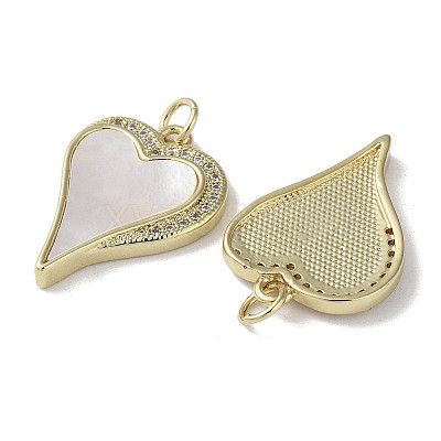 Brass Micro Pave Cubic Zirconia Pendants KK-G485-34B-G-1