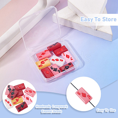 9Pcs 9 Colors Glass Beads Enamel Beads LAMP-TA0001-87-1