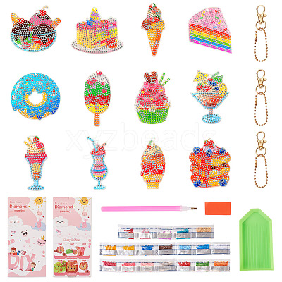 Ice Cream Cake Dessert DIY Diamond Painting Pendant Decoration Kits DIY-TA0010-76-1