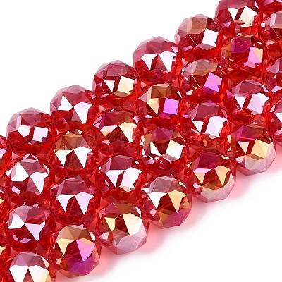 Electroplate Transparent Glass Beads Strands EGLA-ZX001-01A-05-1