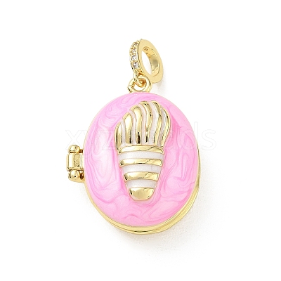 Brass Micro Pave Clear Cubic Zirconia Photo Locket Pendants KK-A303-15B-G-1