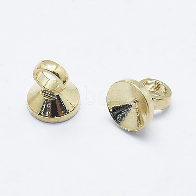 Brass Bead Cap Bails X-KK-G331-03G-NF-1