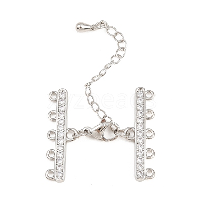 Brass Micro Pave Cubic Zirconia Chain Extender ZIRC-Q022-030P-NR-1