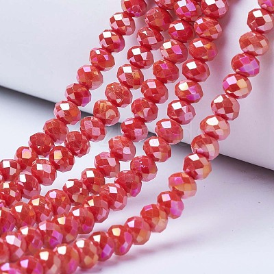 Electroplate Glass Beads Strands EGLA-A034-P1mm-B06-1