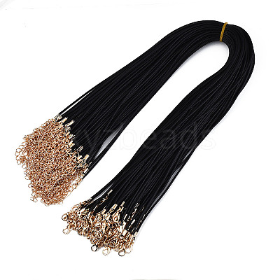 Waxed Cord Necklace Making with Iron Findings X-NJEW-R229-1.5mm-G-1