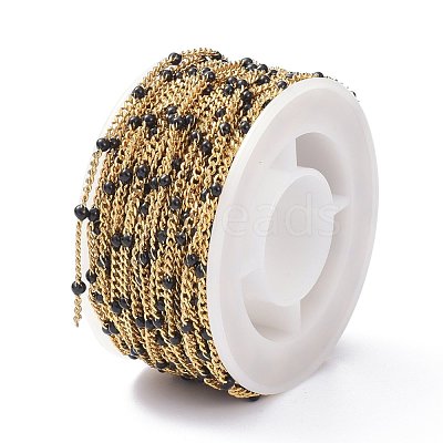 Ion Plating(IP) 304 Stainless Steel Enamel Curb Chains CHS-P013-01G-02-1