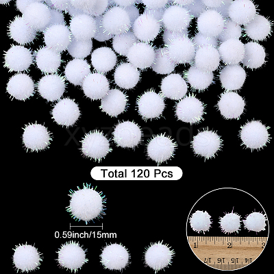 120Pcs Sequin Polypropylene Fiber Silk Pompom Ball FIND-SC0019-70B-1
