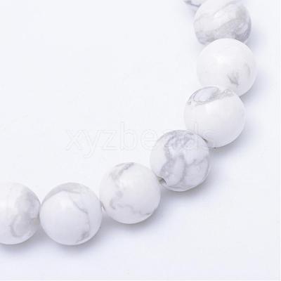 Round Natural Howlite Bead Strands G-R345-8mm-18-1