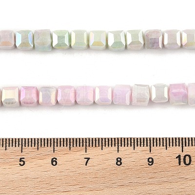 Electroplate Opaque Glass Beads Strands EGLA-U004-02B-1