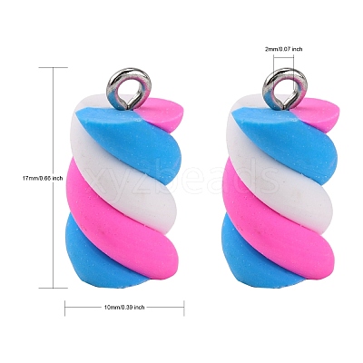 Handmade Polymer Clay Charms X-CLAY-T016-83H-1