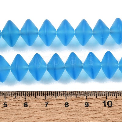 Frosted & Baking Paint Transparent Glass Beads Strands GL-CBA2ED2-03E-1