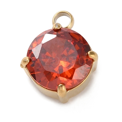 304 Stainless Steel Micro Pave Cubic Zirconia Pendants LS-STAS-K292-01G-01-1