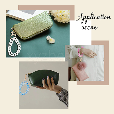 4Pcs 4 Colors Transparent Resin Curb Chain Bag Strap FIND-WR0003-97-1