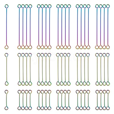 60Pcs 3 Style Ion Plating(IP) 304 Stainless Steel Eye Pins STAS-LS0001-62MC-1