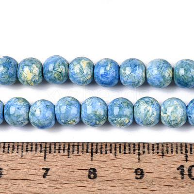 Baking Paint Glass Beads Strands DGLA-N016-6mm-09-1