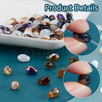 3Bags 3 Colors  Transparent Glass Beads  Segmented Multi-Color Beads GLAA-PH0003-36B-1