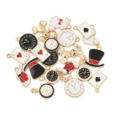 20Pcs 10 Styles Alloy Enamel Pendants ENAM-FP0002-89-1