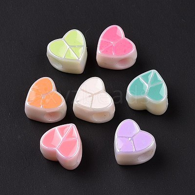 UV Plating Rainbow Iridescent Acrylic European Beads SACR-E009-29-1