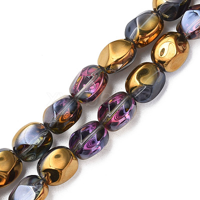 Electroplate Glass Beads Strands EGLA-N008-016-A03-1