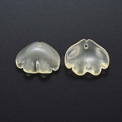 Transparent Baking Paint Imitation Jade Glass Pendants DGLA-Q025-001C-1