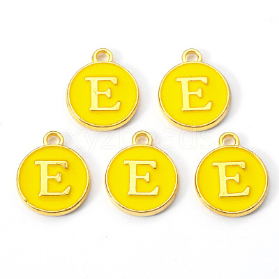 Golden Plated Alloy Enamel Charms X-ENAM-S118-09E-1