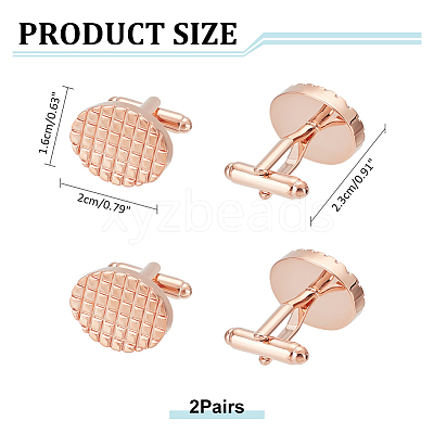 2 Pairs Brass Cufflinks for Men FIND-WR0011-06-1