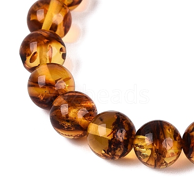 Natural Amber Beaded Stretch Bracelets BJEW-N041-04D-01-1