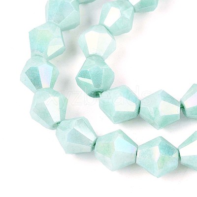 Anti-Tarnish Electroplate Glass Beads Strands GLAA-T025-8mm-13K-1
