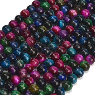 Grade AB Natural Tiger Eye Beads Strands X-G-F591-18-8mm-06-1