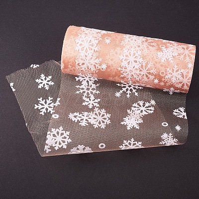 Snowflake Deco Mesh Ribbons OCOR-P010-G03-1