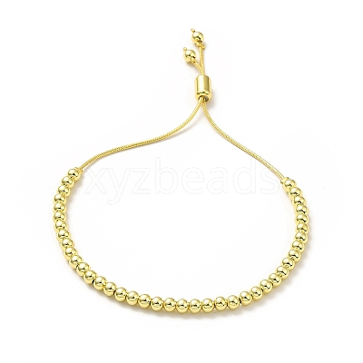 Rack Plating Brass Round Bead Slider Bracelets for Women BJEW-M232-01G-A-1