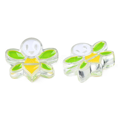 Transparent Acrylic Enamel Beads TACR-N012-007B-1