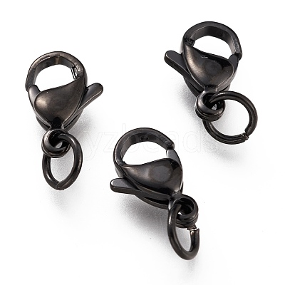 304 Stainless Steel Lobster Claw Clasps Ion Plating(IP) STAS-G240-01C-EB-1