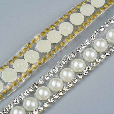 Two Rows Rhinestone Cup Chain((Hot Melt Adhesive On The Back) DIY-GF0001-77-1