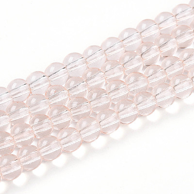 Baking Paint Transparent Glass Beads Strands DGLA-N006-6mm-02-1