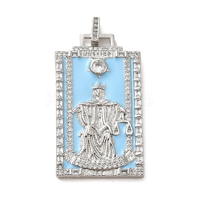 Brass Micro Pave Cubic Zirconia Pendants with Enamel KK-H458-01P-11-1