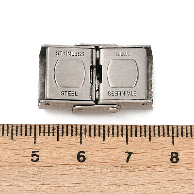 304 Stainless Steel Watch Band Clasps STAS-U055-01D-P-1