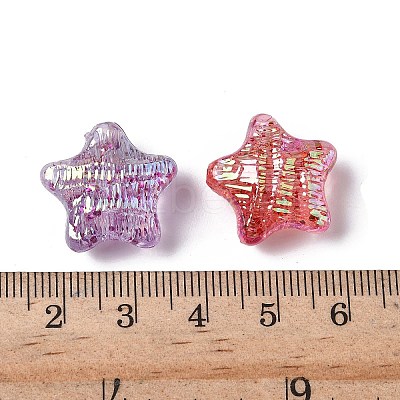 UV Plating Transparent Acrylic Beads OACR-G051-01-1