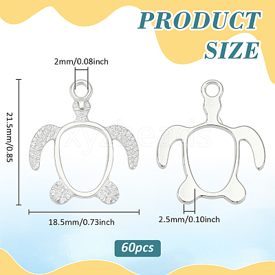 60Pcs Alloy Open Back Bezel Pendants FIND-PH0026-70S-1