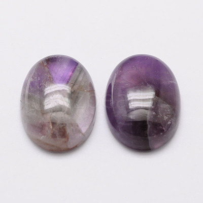 Oval Natural Amethyst Cabochons X-G-K020-14x10mm-03-1