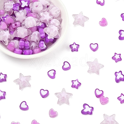 200Pcs 5 Styles Transparent Acrylic Beads TACR-FS0001-54D-1